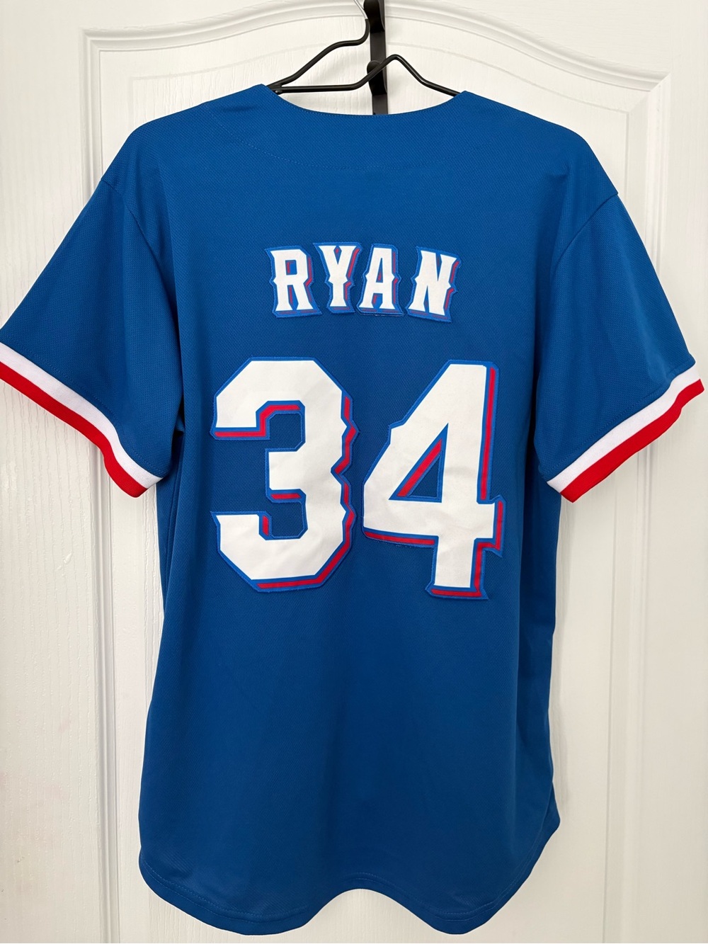 Men's Blue 'Ryan 34' Short-Sleeve Team Baseball Jersey